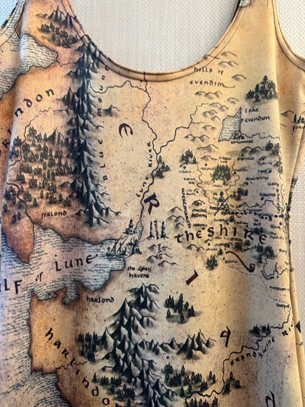 Map of Middle Earth Lord of the Rings Hobbit Bodycon Dress - Picture 6 of 7
